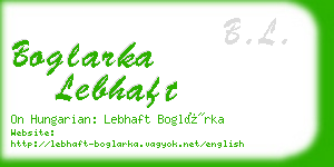 boglarka lebhaft business card